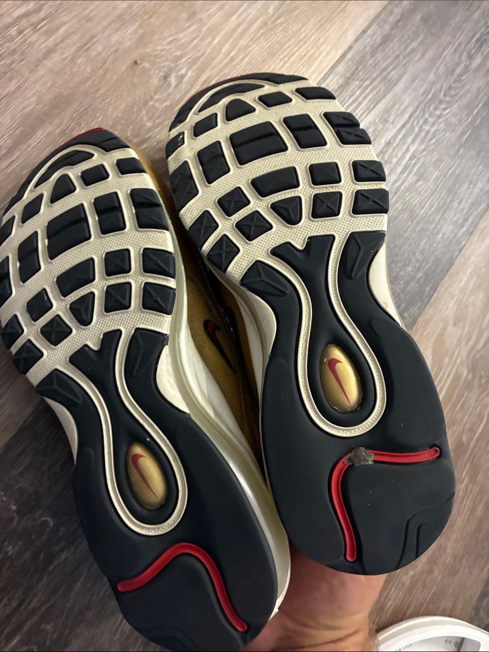 Nike Womens Gold Air Max 97 Casual Sneakers - Picture 5 of 5